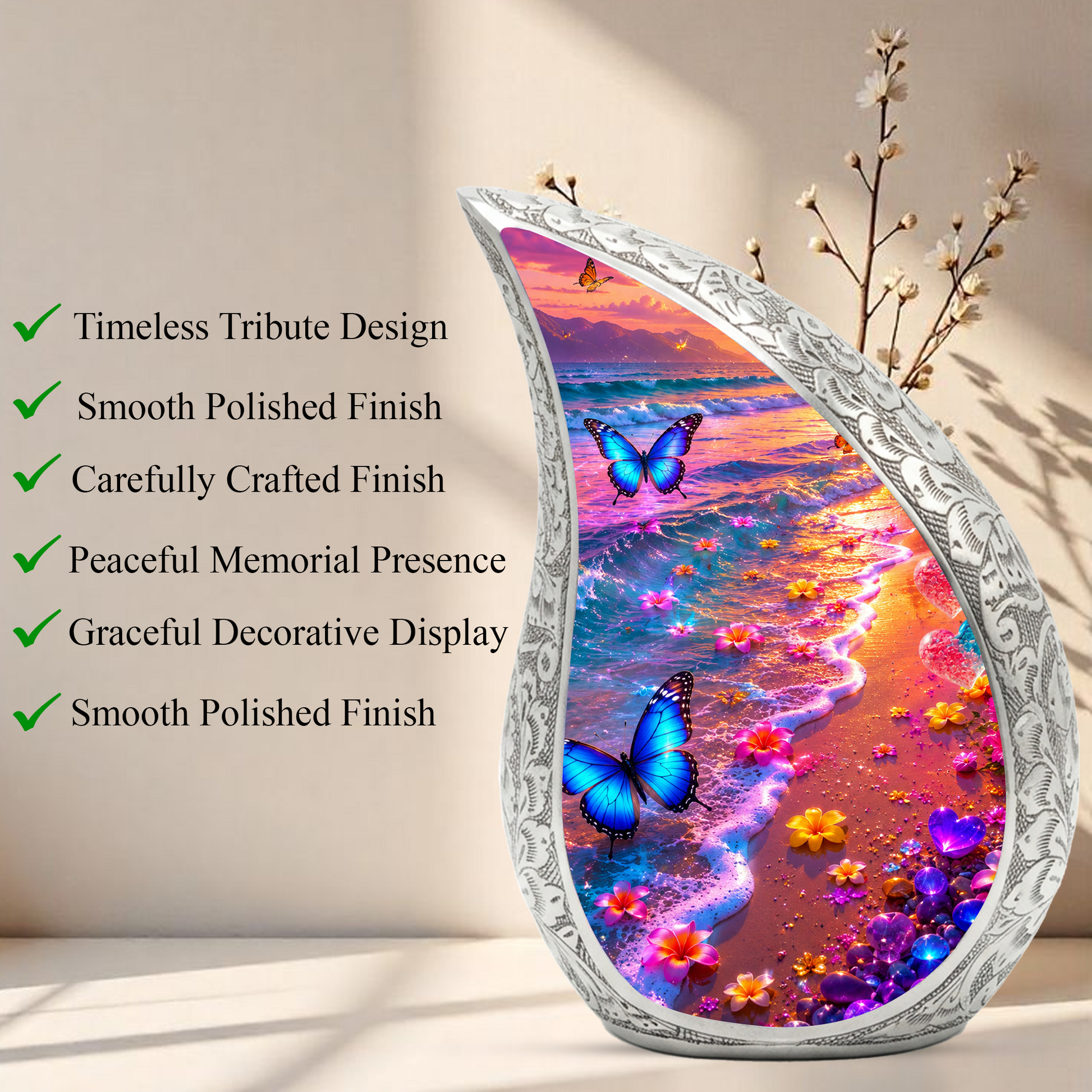 Butterfly Urn for Mom – Personalized Butterfly Urn for Ashes | Beautiful Cremation Urns for Women