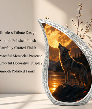 Wolf Adult Urn for Human Ashes – Moonlight Adult Cremation Urn