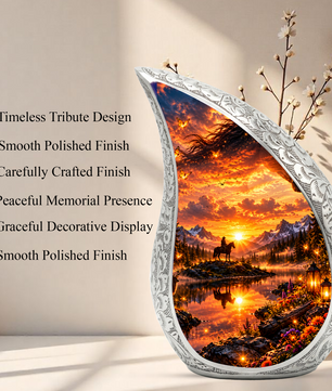 Horse Cremation Urn for Ashes, Cowboy Memorial Urn, Western Adult Urn, Horse Lover Urn