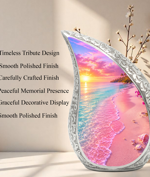Ocean Sunset Urn for Mom, Beach Cremation Urn for Women, Memorial Urn for Ashes