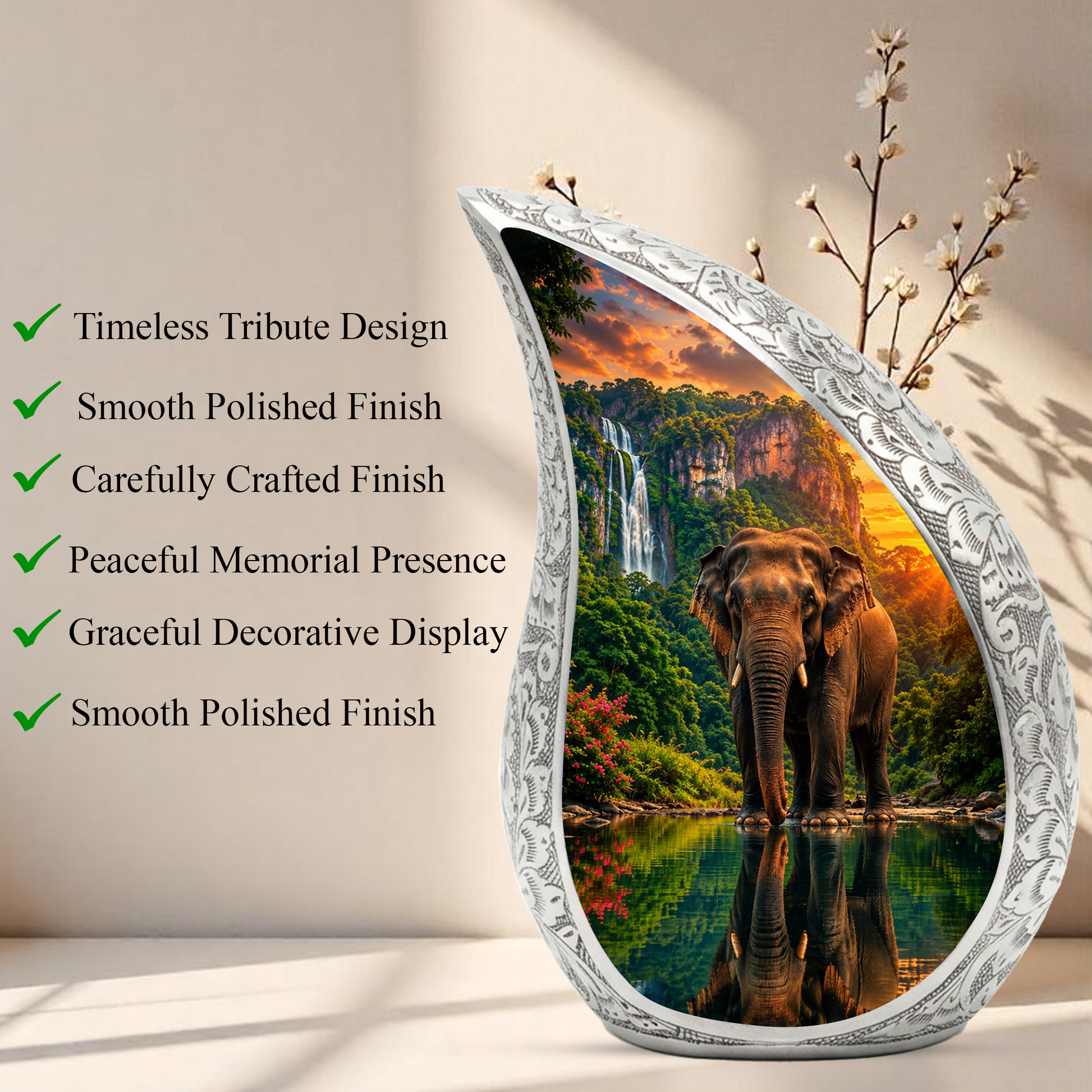 Elephant Urn for Human Ashes | Adult Cremation Urn