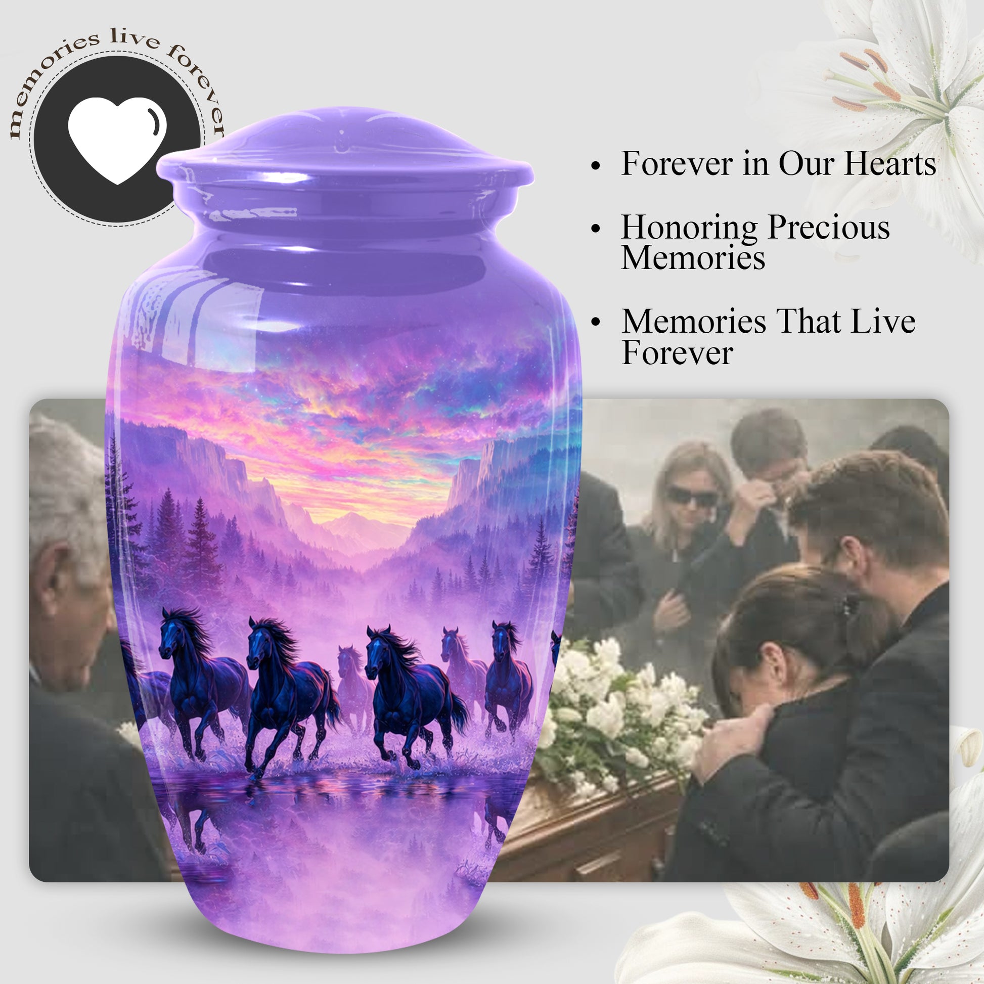 Horse Urn for Dad – Horse Urns for Dad's Ashes | Horse Cremation Large Urn for Adult Male