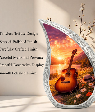 Guitar Lake Adult Urn for Human Ashes – Premium Guitar Cremation Urn