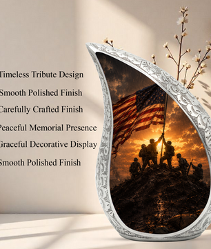 Soldier Sunset Urn for Human Ashes | Military Adult Cremation Urn Memorial