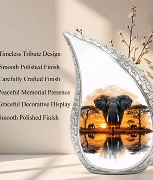Personalized Urn for Dad, Elephant Memorial Adult Cremation Urn