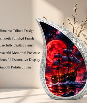 Pirate Ship Cremation Urn for Ashes, Nautical Memorial Urn, Ocean Themed Urn for Men