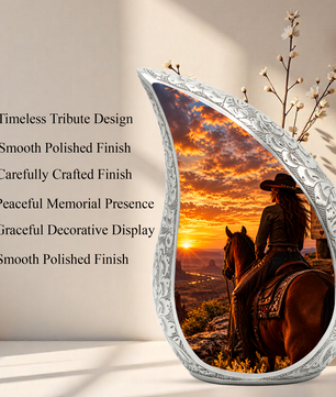 Cowboy Cremation Urn for Ashes, Western Horse Memorial Urn, Personalized Adult Urn