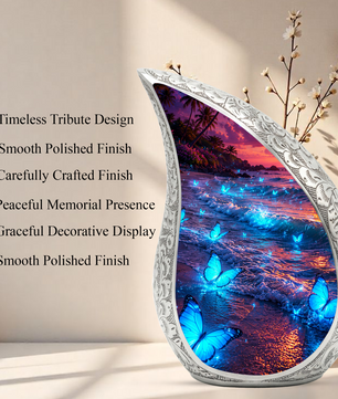 Butterfly Beach Ocean Urn for Human Ashes | Butterfly Urn for Ashes