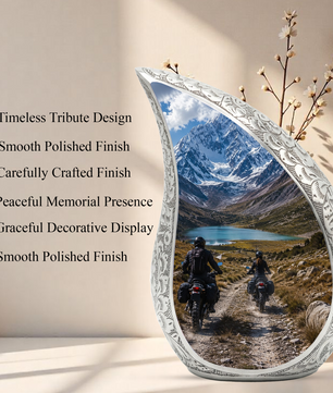 Motorcycle Rider Cremation Urn for Dad – Adventure Tribute Urn for Adult Male Ashes