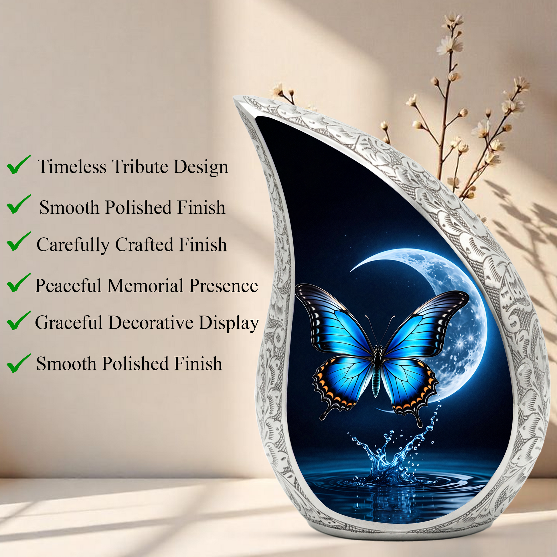 Butterfly Adult Urn for Human Ashes – Premium Butterfly Cremation Urn