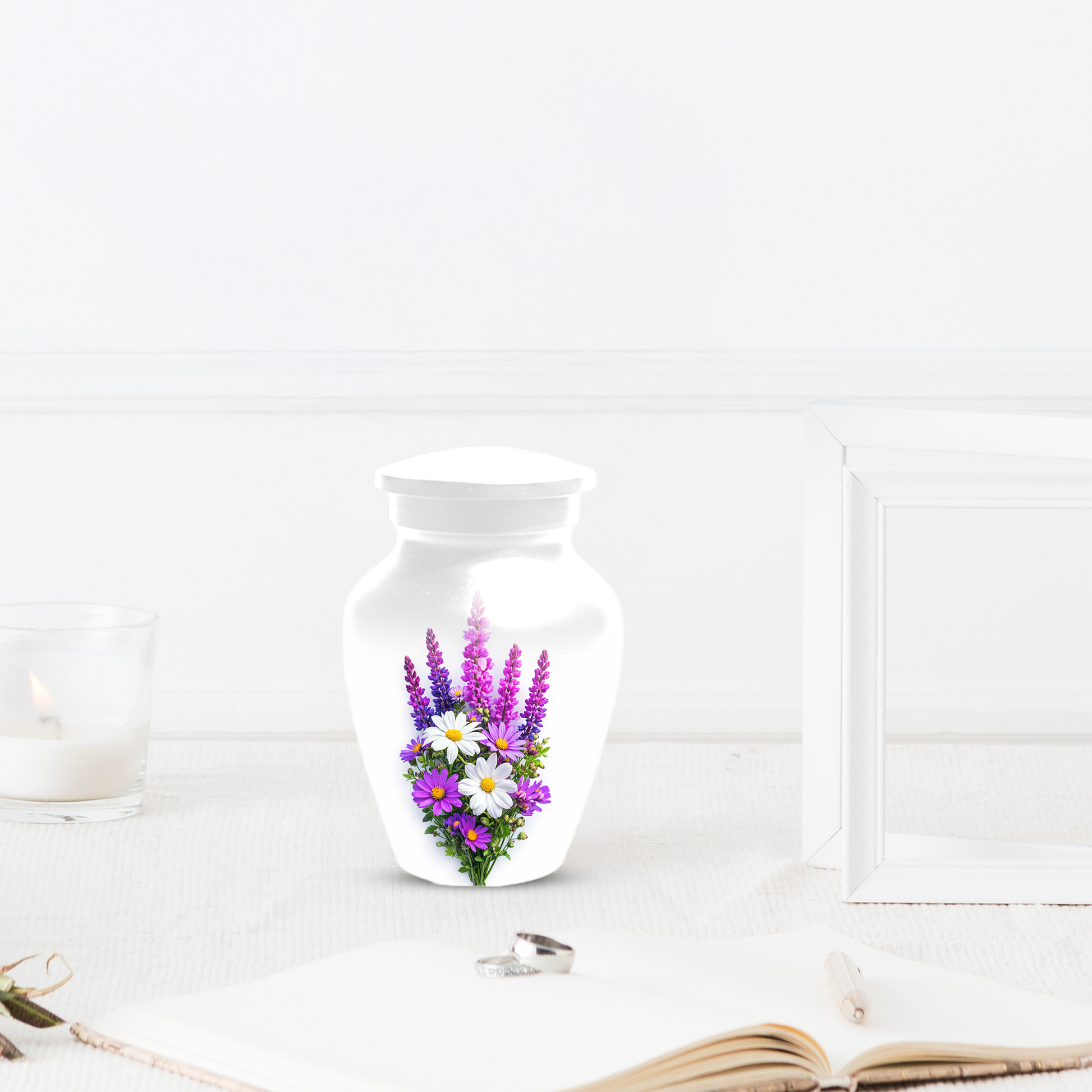 Wildflower Urn for Ashes, Custom Floral Cremation Urn for Mom