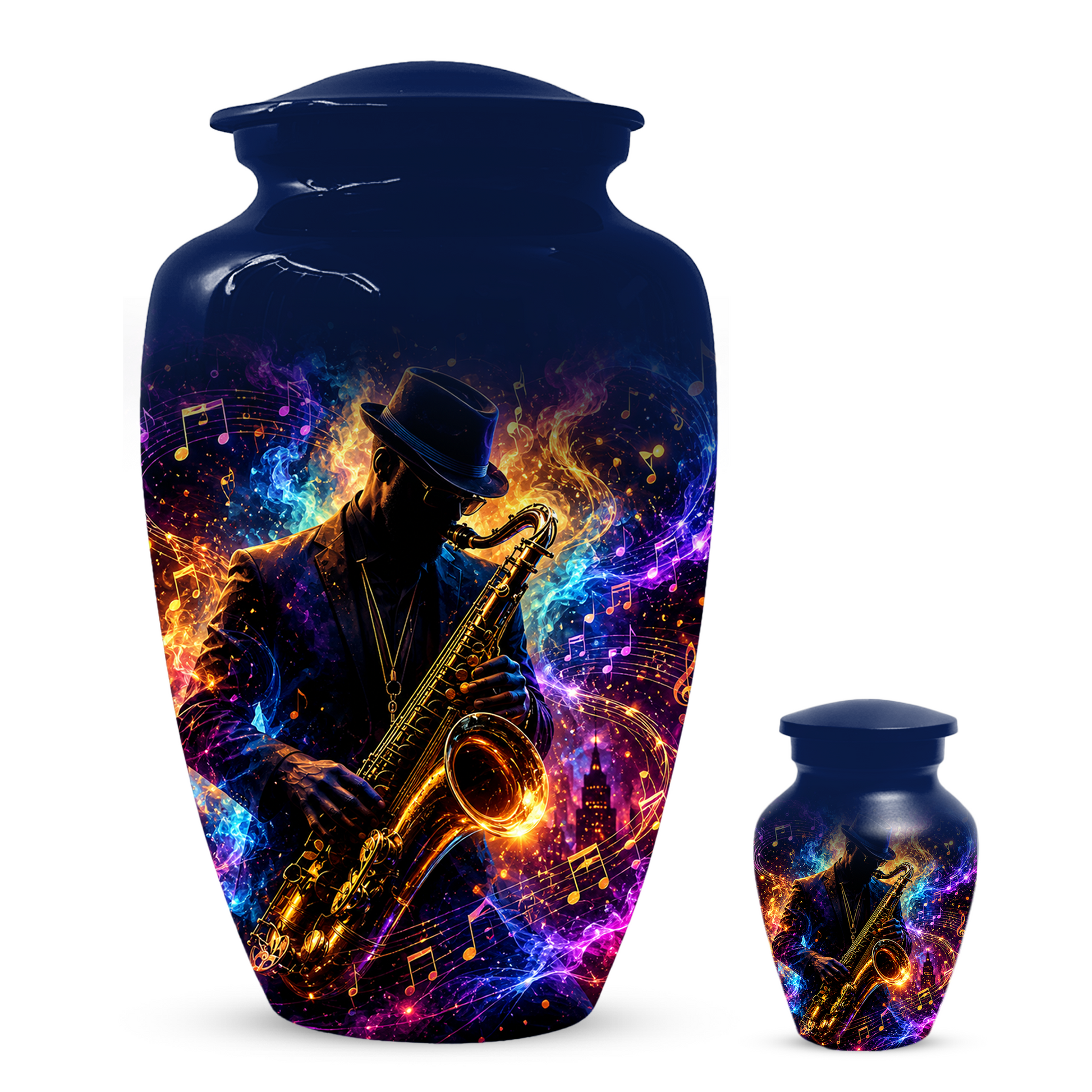 Saxophone Cremation Urn for Ashes - Personalized Jazz Memorial for Dad