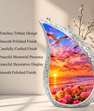 Sunset Memorial Urn for Mom – Personalized Funeral Urn for Human Ashes | Beautiful Cremation & Memorial Urn for Women