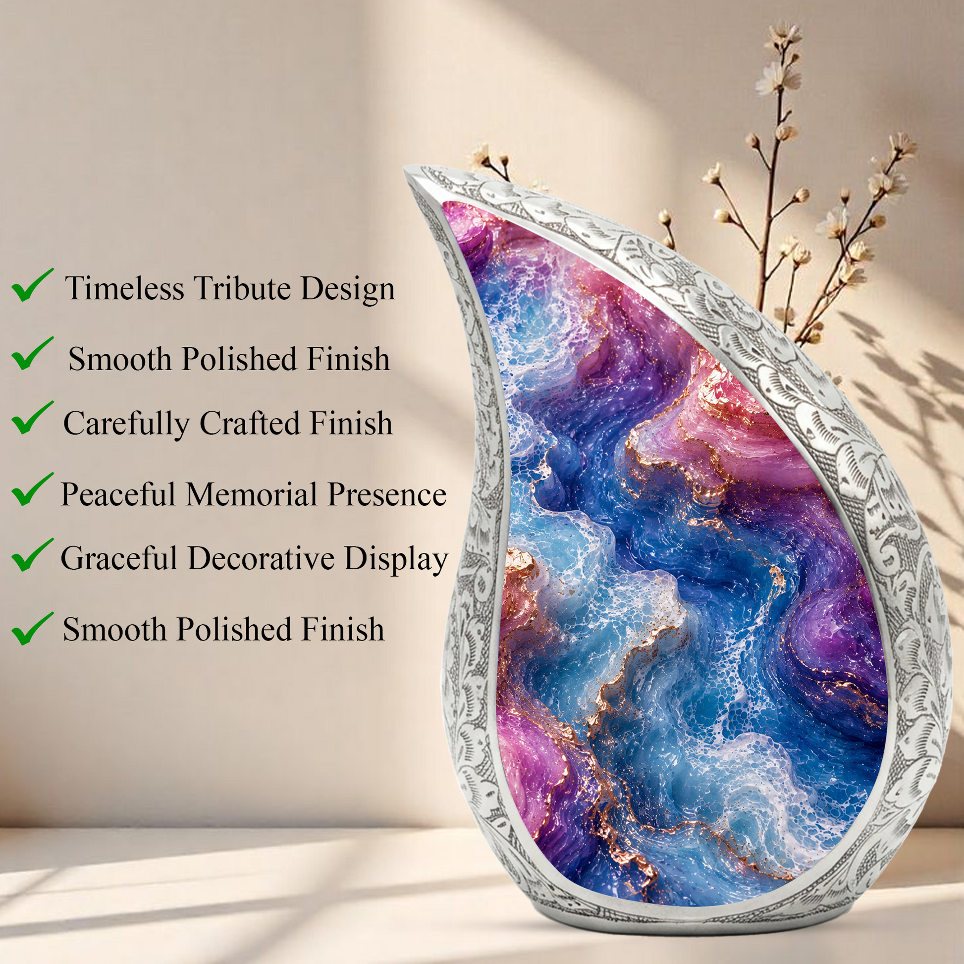 Beach Urn for Ashes,  Adult Urn for Human Ashes, Coastal Keepsake Urn