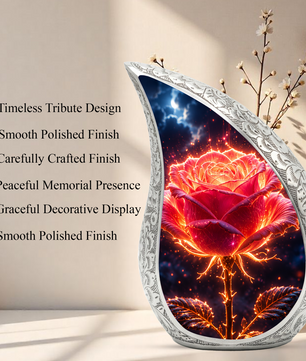 Beautiful Rose Urn for Mom & Women – Cremation Urn for Human Ashes, Keepsake Memorial Urn for Mother