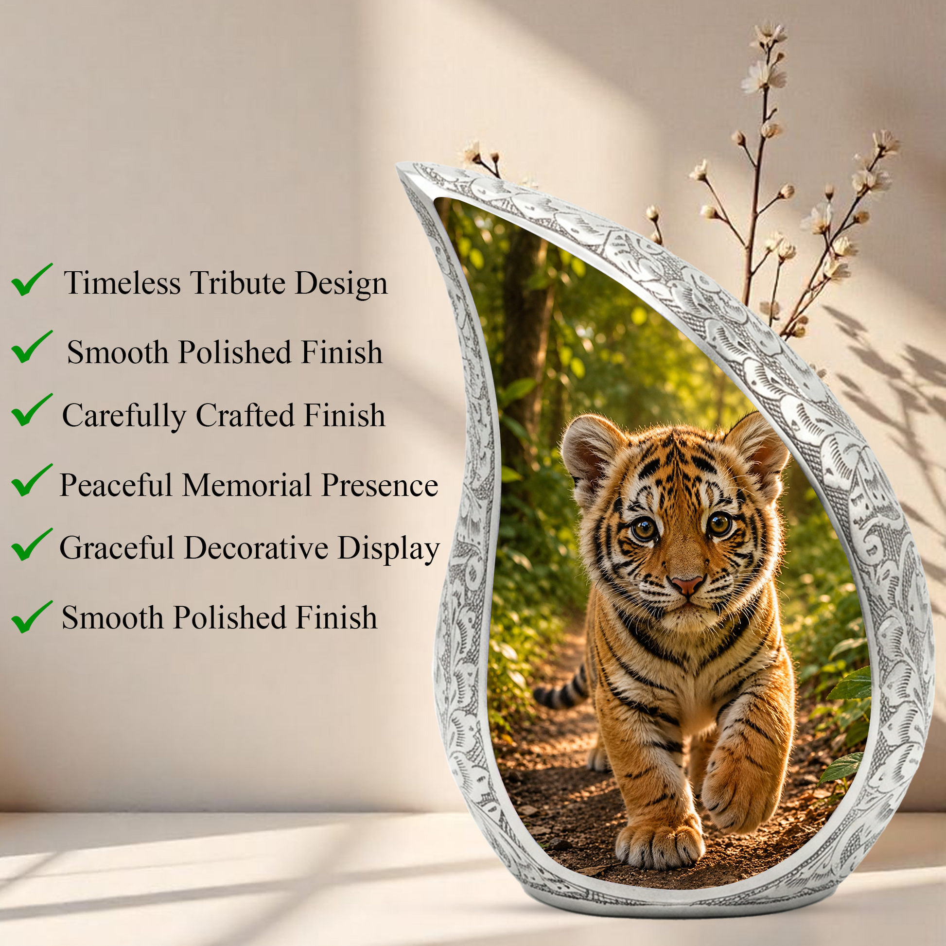 Tiger Urn for Adult Ashes | Majestic Adult Cremation Urn for Human Ashes Memorial