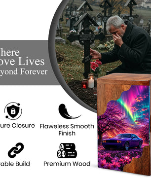 Car Wooden Cremation Urn – Wooden Urn for Human Ashes