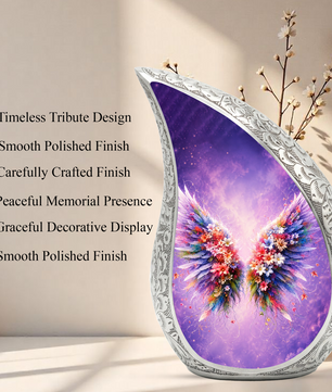 Angel Wings Memorial Urn for Mom, Beautiful Cremation Urn for Women