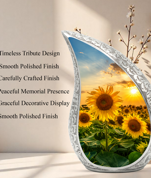 Sunflower Urn for Human Ashes | Beautiful Sunflower Cremation Urn for Mom & Women