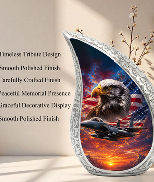 Eagle Urn for Human Ashes | Patriotic Eagle Adult Cremation Urn | Eagle Memorial Urn for Men, Women & Adults