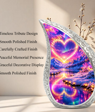 Heart Landscape Urn for Mom – Personalized Cremation Urn for Human Ashes | Beautiful Memorial Urns for Women
