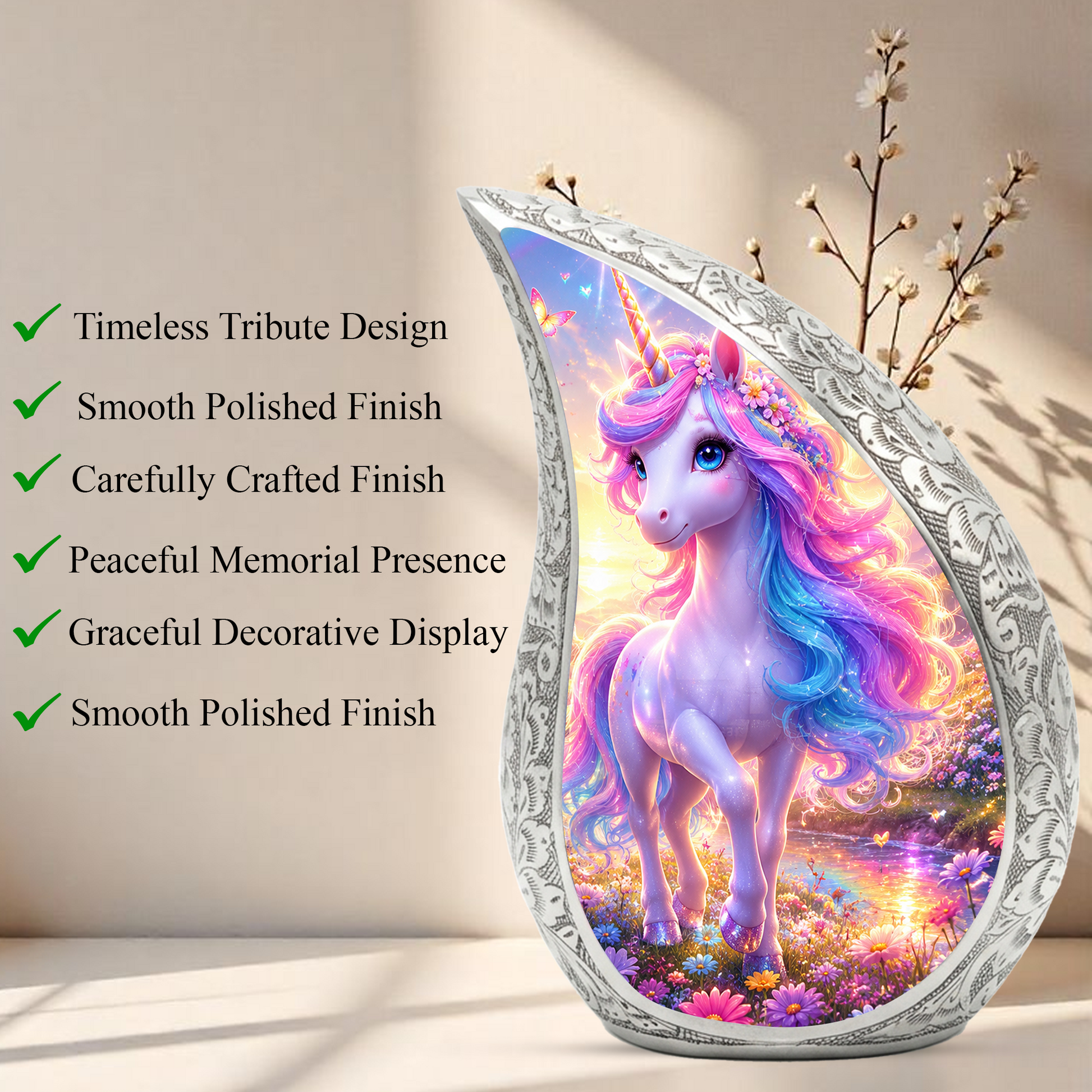 Unicorn Adult Urn for Ashes,Cremation Urn for Women