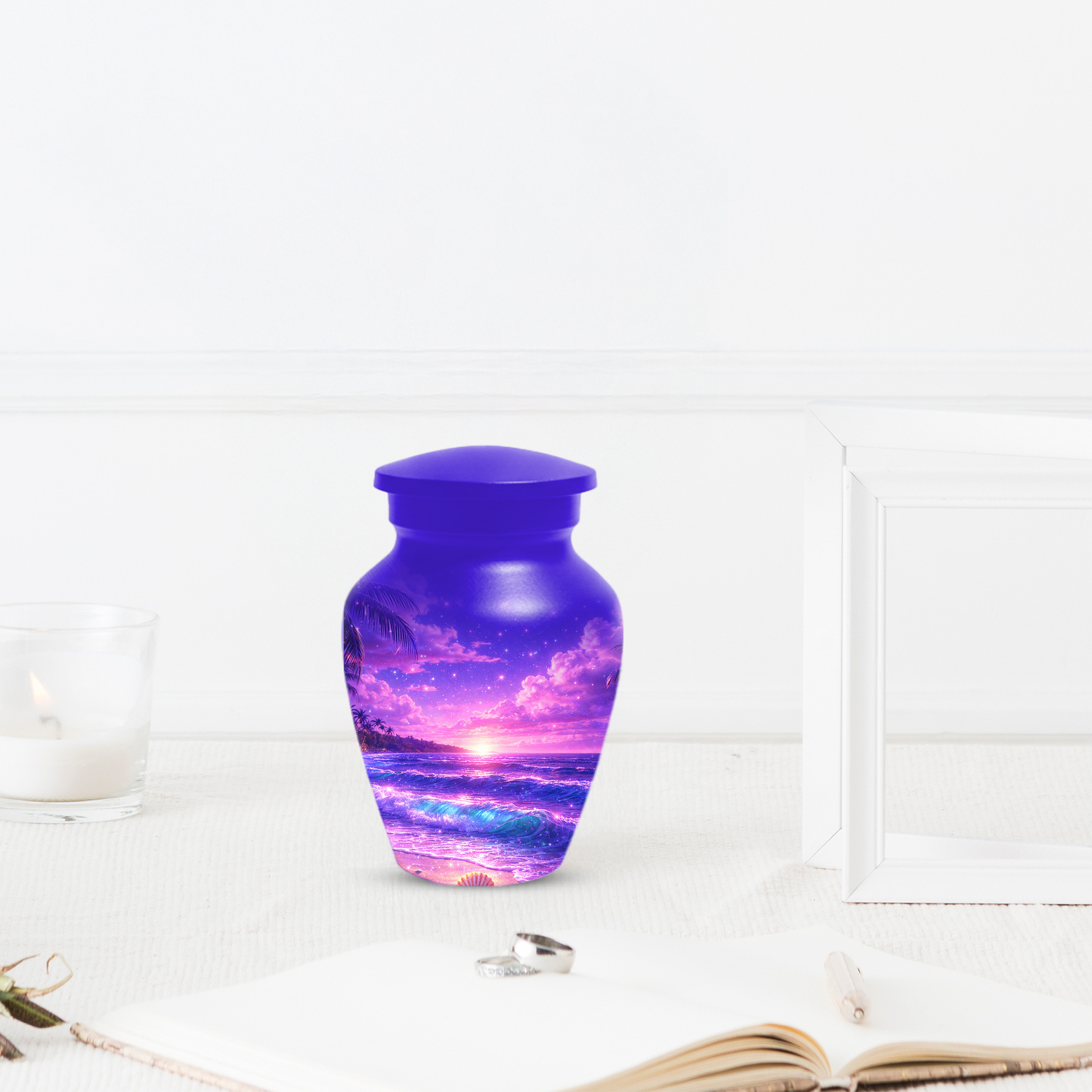 Personalized Beach Cremation Urn for Ashes | Ocean Wave Memorial Urn
