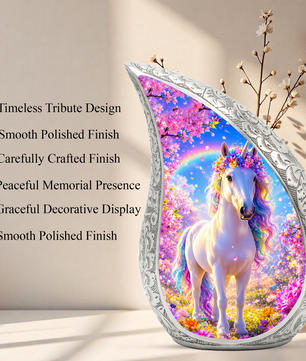 Ocean Unicorn Urn for Mom, Fantasy Cremation Keepsake Urn for Women