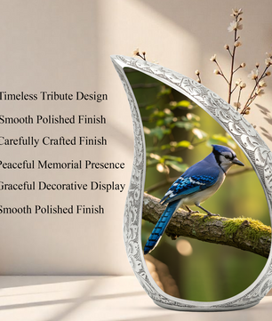 Blue Jay Memorial Urn for Mom | Personalized Funeral Urn