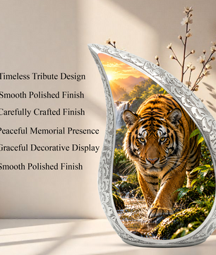 Tiger Cremation Urn for Dad -  Bengal Tiger Memorial Urn for Ashes