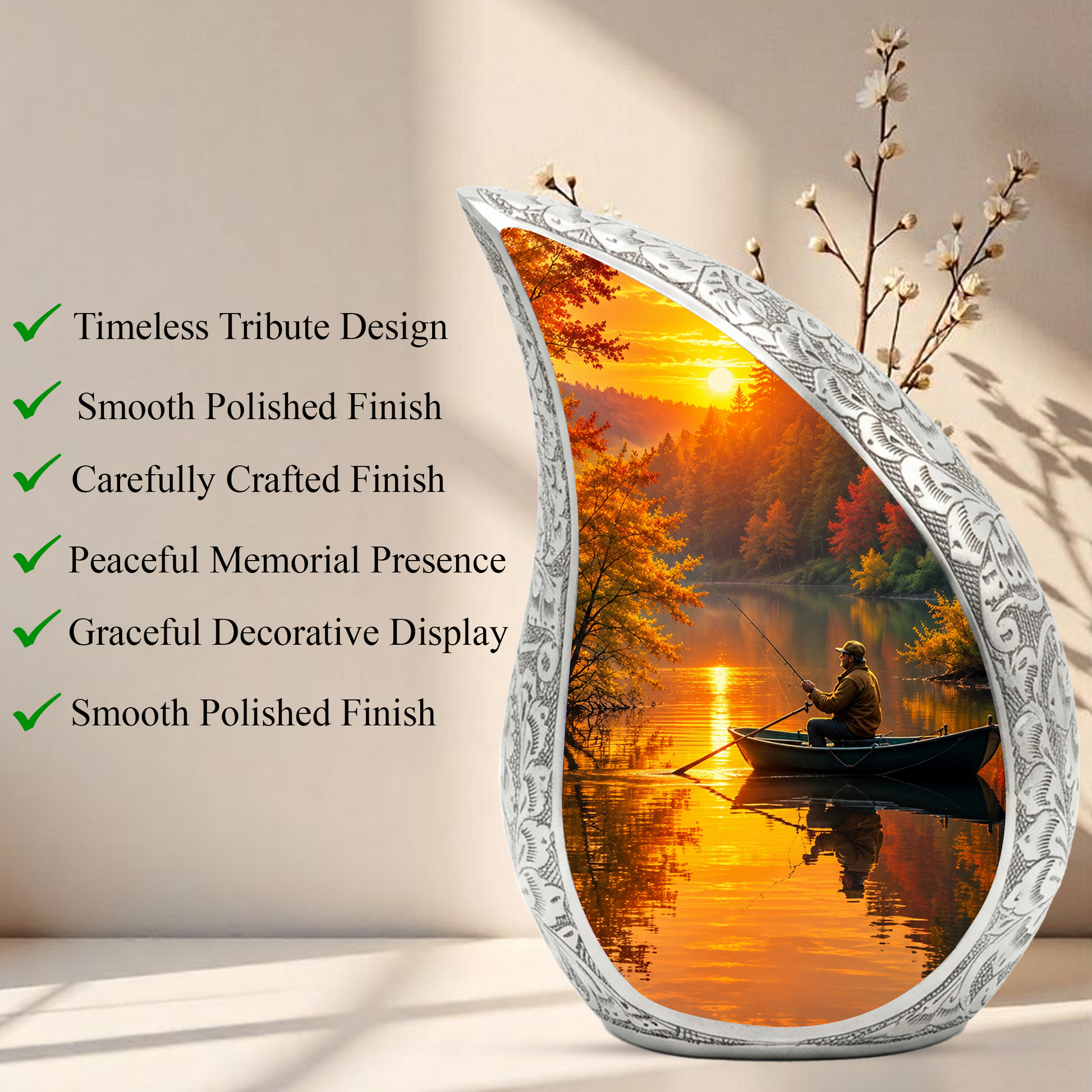 Fishing Urn for Human Ashes | Adult Cremation Urn for Dad, Mom & Loved Ones