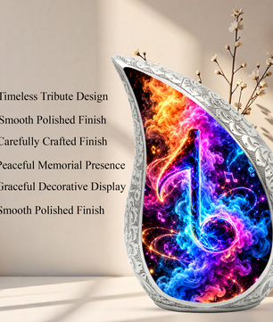 Musical Note Cremation Urn for Ashes, Colorful Music Lover Memorial Urn
