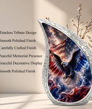 Patriotic Eagle Urn for Human Ashes | American Flag Adult Cremation Urn Memorial