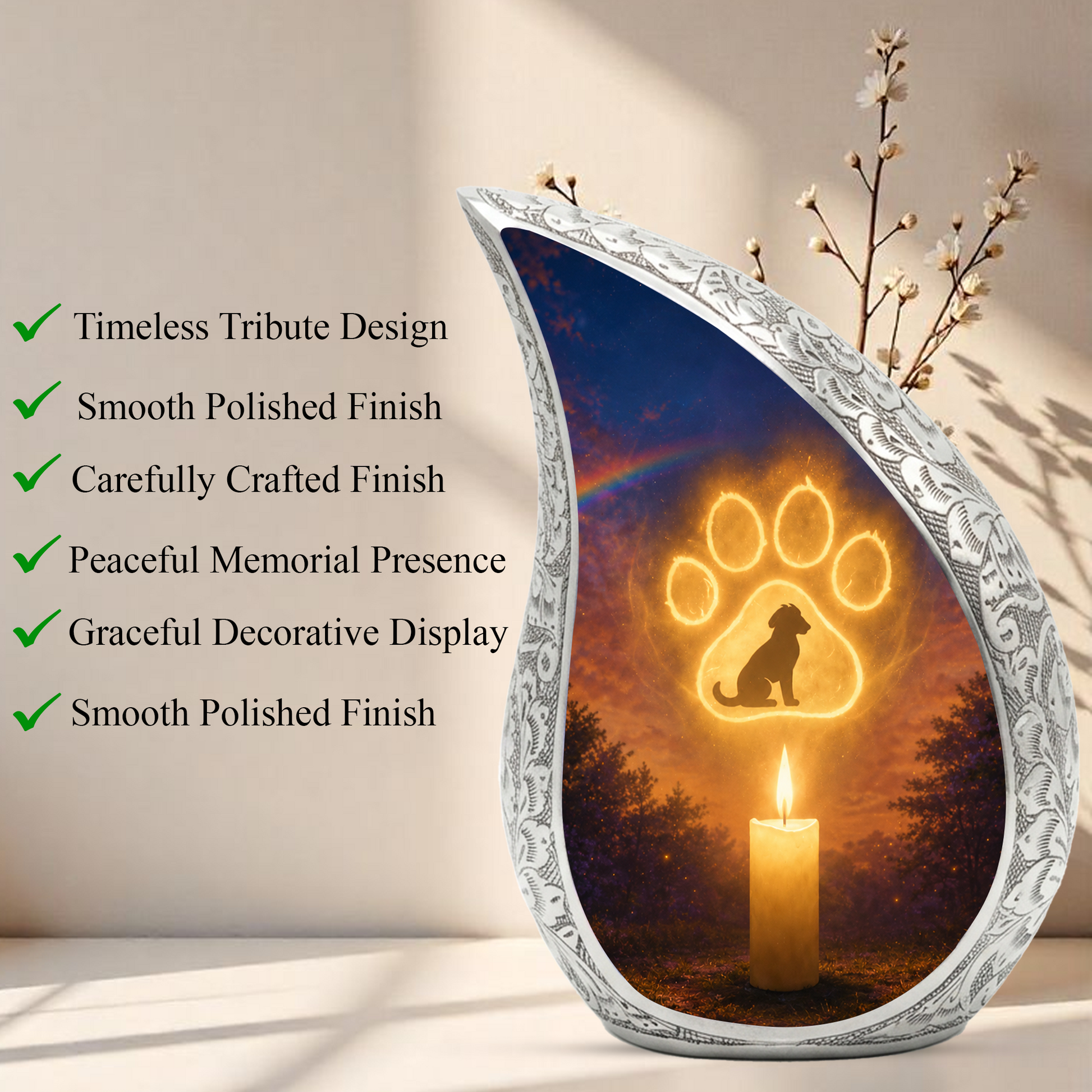 Dog Paw Urn for Human Ashes | Personalized Dog Paw Cremation Urn | Unique Adult Memorial