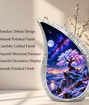 Tree of Life Urn for Ashes, Pink Blossom Tree Cremation Urn