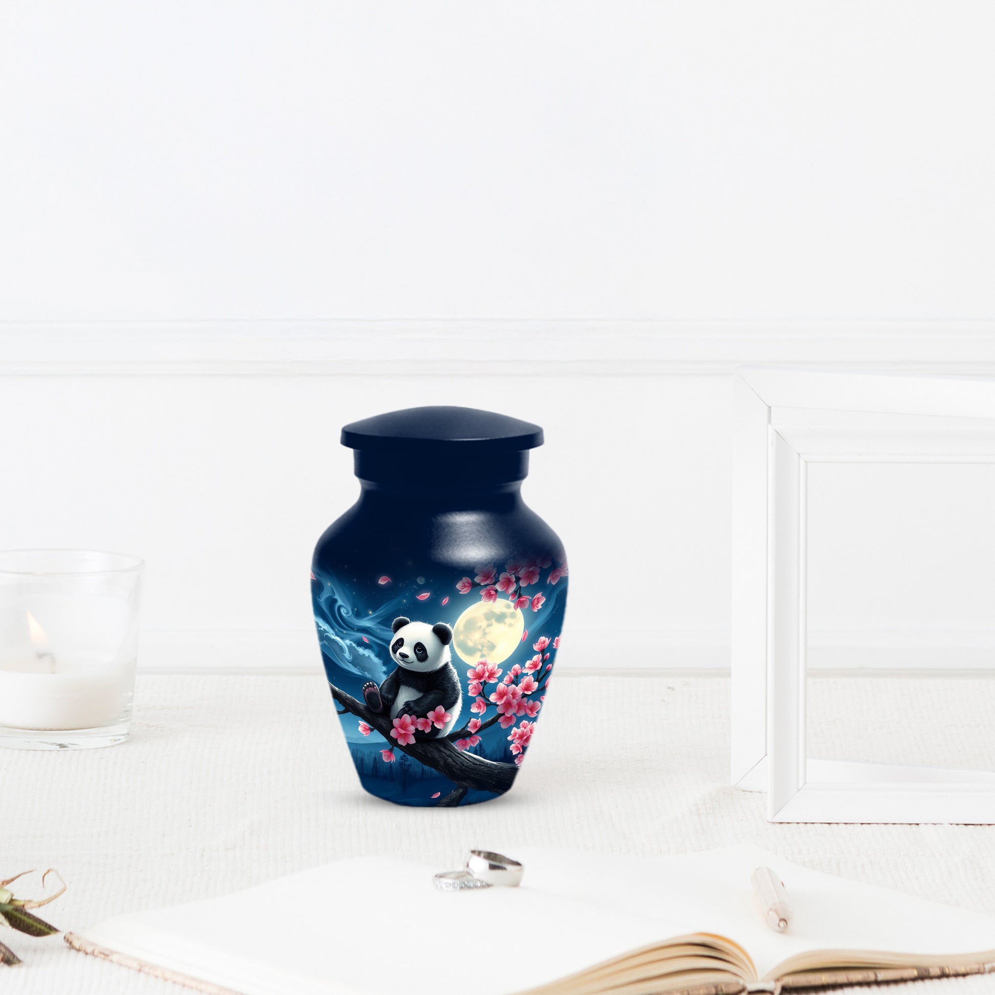 Panda Moon Urn for Ashes - Personalized Cherry Blossom Memorial for Mom | Cremation Urns for Mother