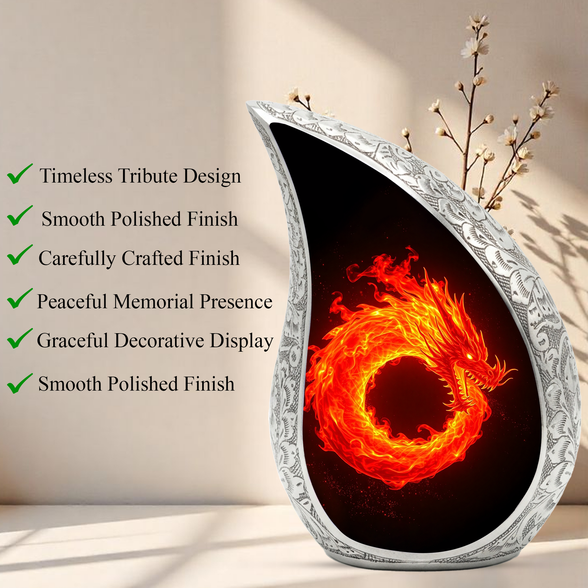 Dragon Memorial Urn for Dad | Adult Cremation Urn for Ashes