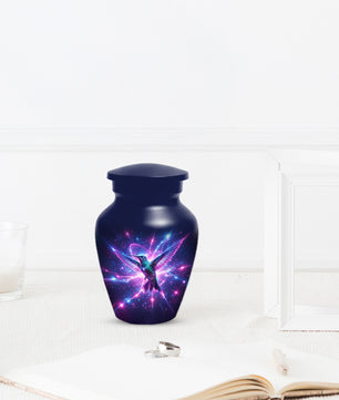 Humming Bird with Blue Urn for Human Ashes | Blue Hummingbird Adult Cremation Urn