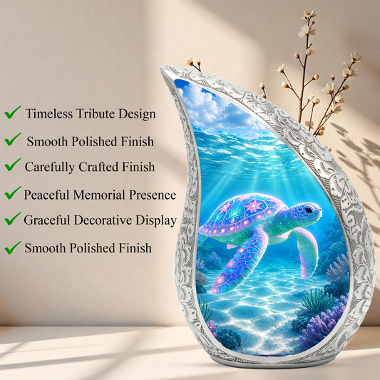 Sea Turtle Urn for Human Ashes – Ocean Theme Adult Cremation Urn