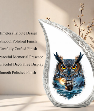 Owl Cremation Urn for Dad – Personalized Adult Cremation Urn for Ashes | Nautical Memorial Urn for Father
