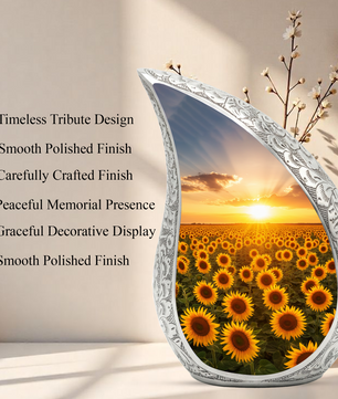 Sunflower Urn for Mom | Sunflower Urn for Human Ashes | Adult Cremation Urn