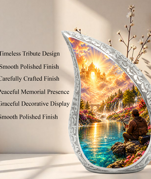 Fishing Cremation Urn for Adult Ashes, Personalized Fishing Memorial Urn