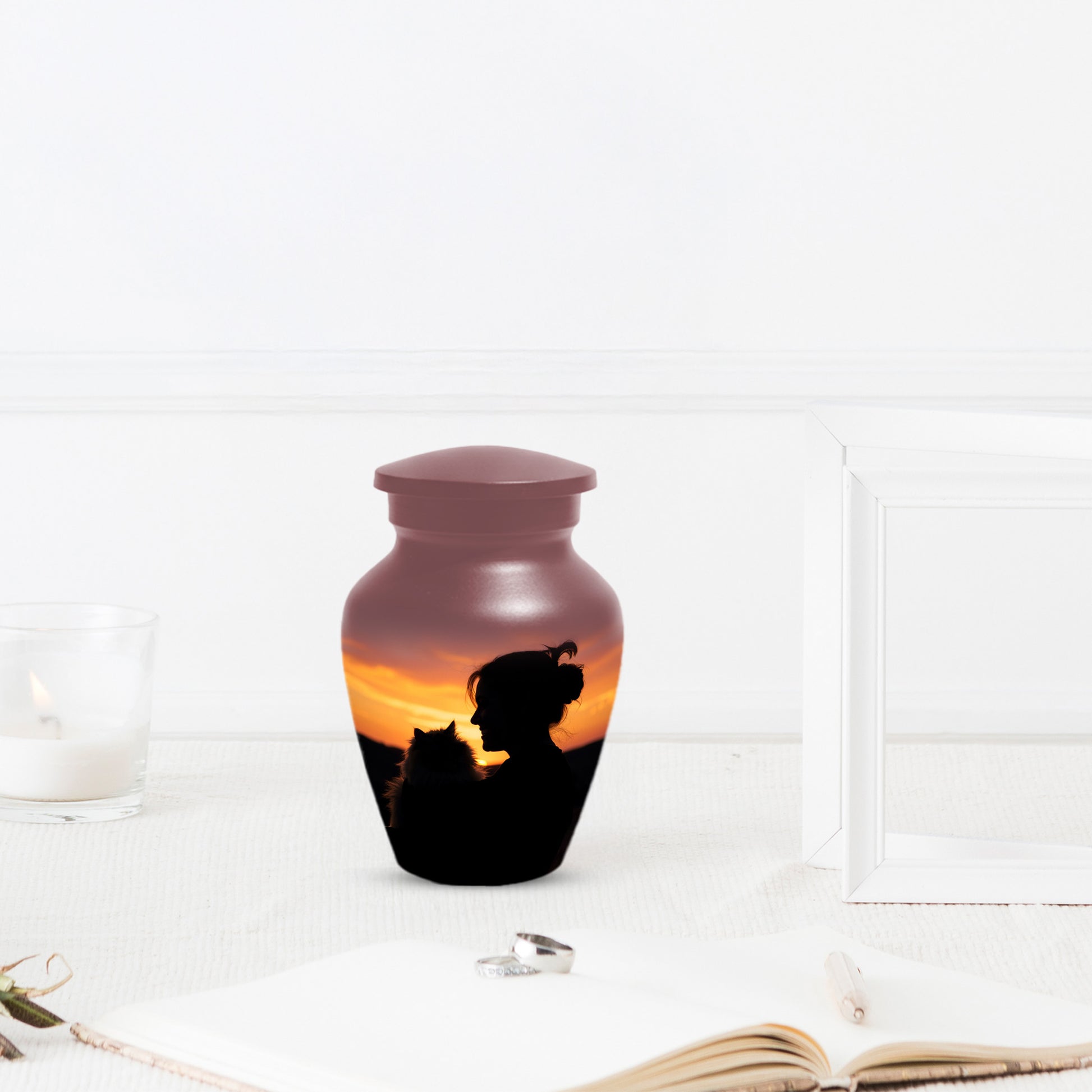 Personalized Cat Urn for Ashes | Custom Metal Pet Memoria