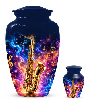 Saxophone Urn for Ashes -  Personalized Music Memorial Urns for Adults