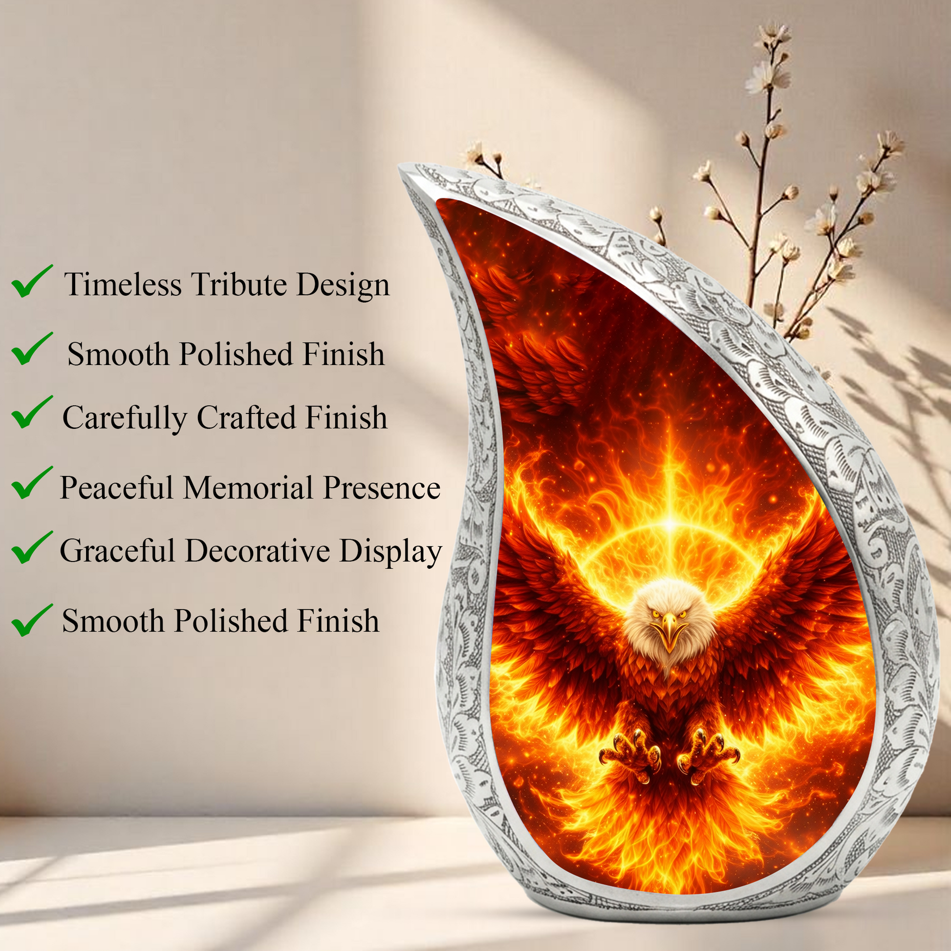 Eagle Adult Urn for Human Ashes – Premium Eagle Cremation Urn
