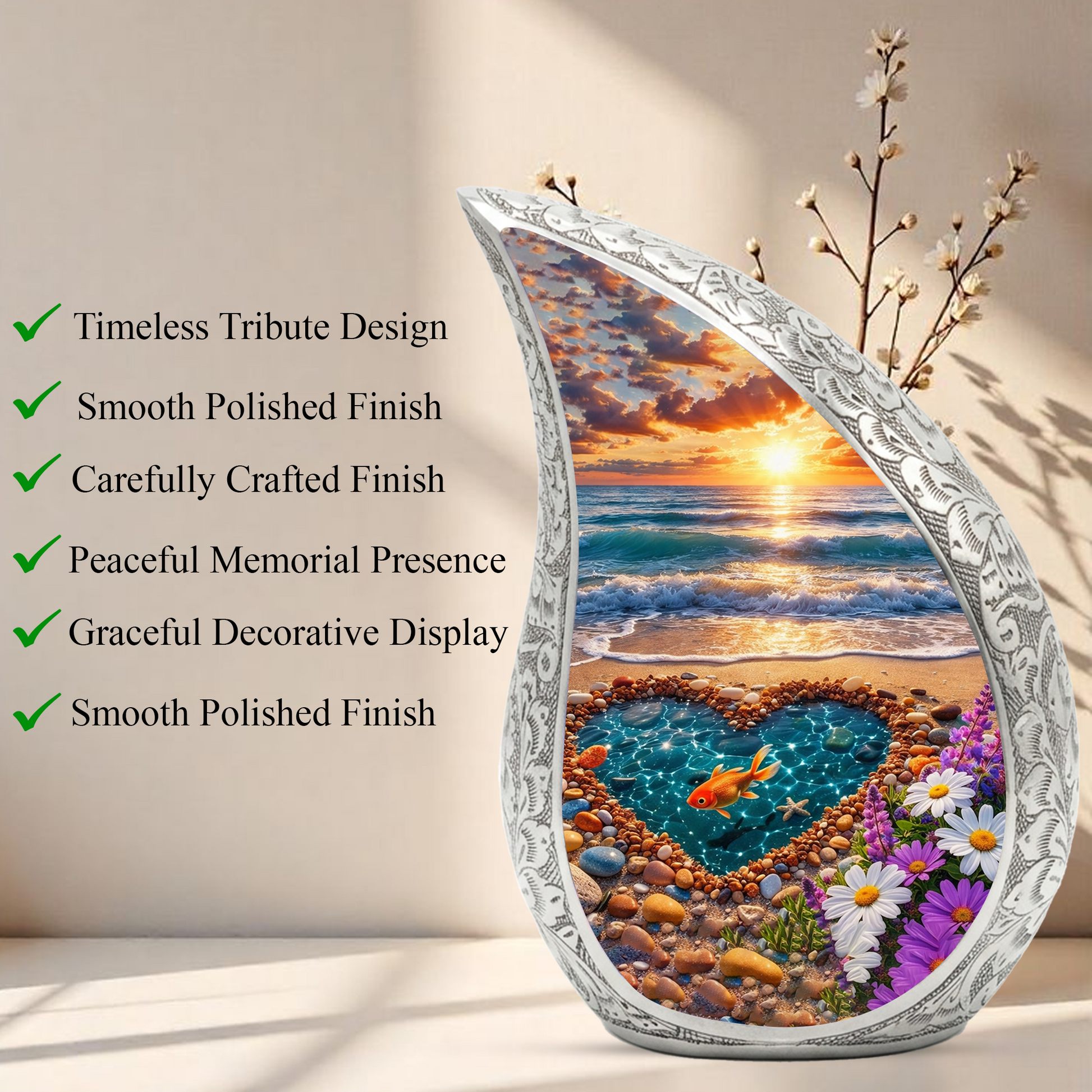 Beach Urn for Human Ashes – Premium Ocean Wave Cremation Urn