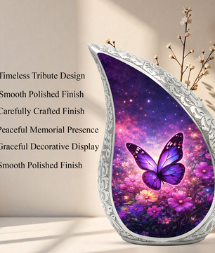 Purple Butterfly Adult Urn for Human Ashes – Premium Purple Butterfly Cremation Urn