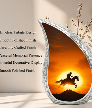 Cowboy Sunset Cremation Urn for Dad