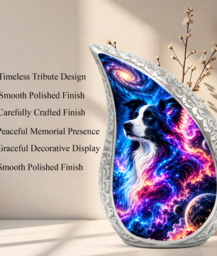 Border Collie Cremation Urn for Ashes, Personalized Dog Memorial Urn, Adult Pet Urn