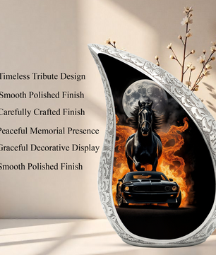 Muscle Car Cremation Urn for Dad – Personalized Urn for Father | Horse Memorial Adult Cremation Urn for Men